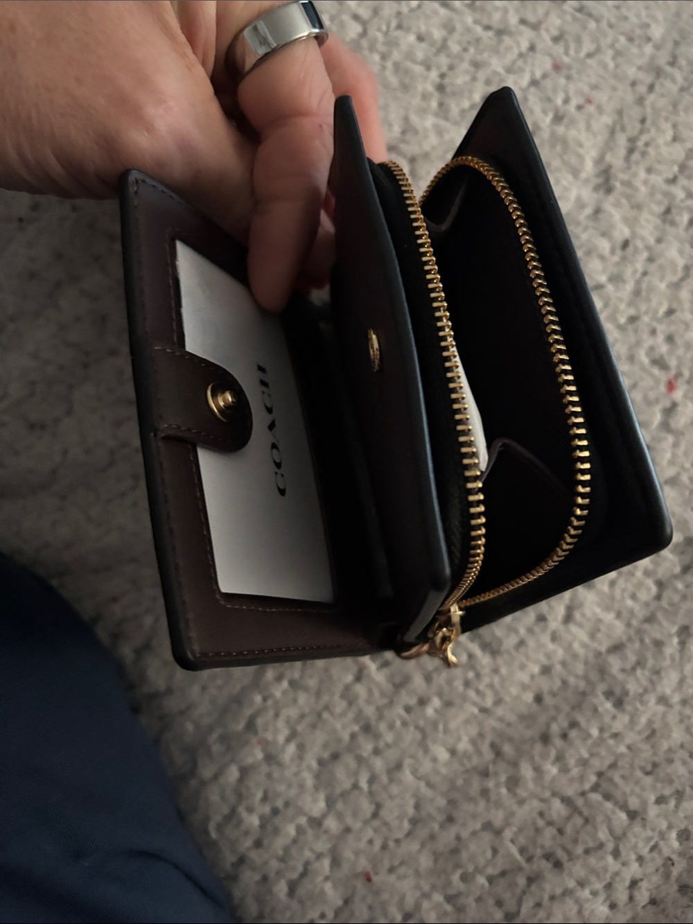 Coach snap wallet black croc NEW gold hardware - Picture 2 of 7